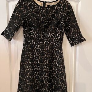 ABS Allen Schwartz Black Floral Lace Mini Dress, size 4